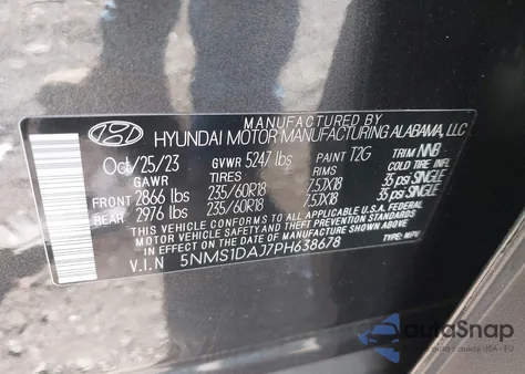 2023 Hyundai Santa Fe Se from USA, damaged, VIN 5NMS1DAJ7PH638678